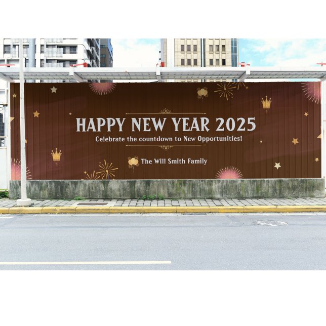 Gute Neujahrsfamilie 2025 Name groß Banner (Von Creator hochgeladen)