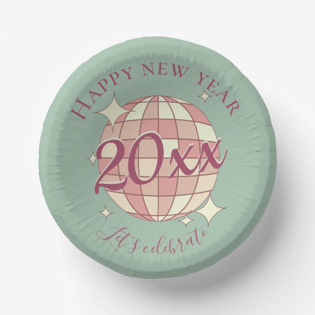 Gute Neujahrsfeier 2025-Jahr-Abend-Party-Dekor Pappteller (Vorderseite)
