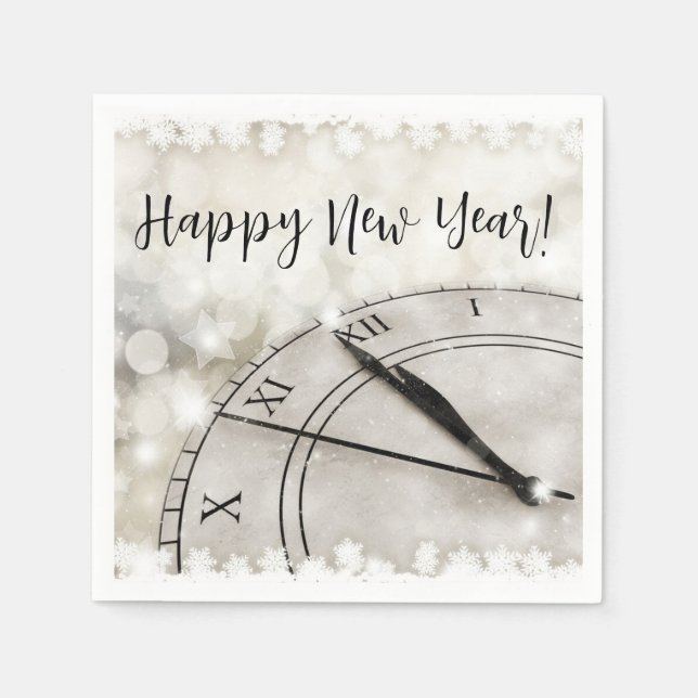 Gute Neujahrszeit um Mitternacht Serviette (Vorderseite)