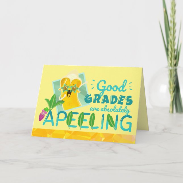 Gute Noten sind absolut spitze - Punny Garden Karte (Vorderseite)