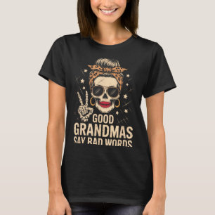 Gute Omas sagen böse Wörter Skelett Schädel Leopar T-Shirt
