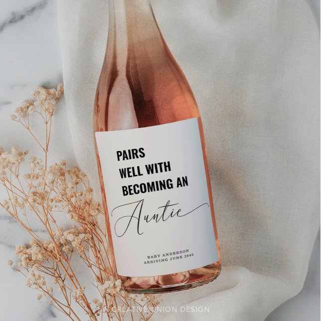 Gute Paare mit Baby Announctie Weinetikett (Von Creator hochgeladen)