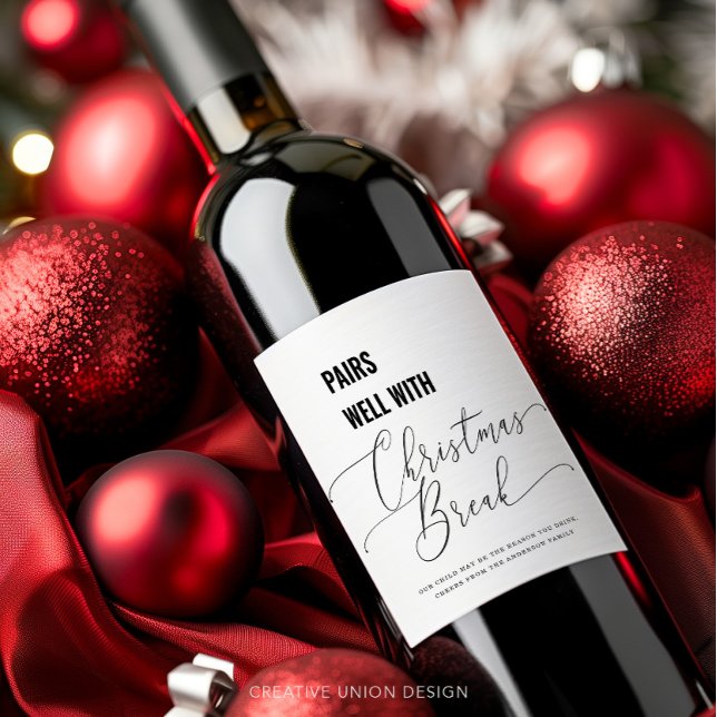 Gute Paare mit Weihnachts Break Wein Geschenklehre Weinetikett (Von Creator hochgeladen)