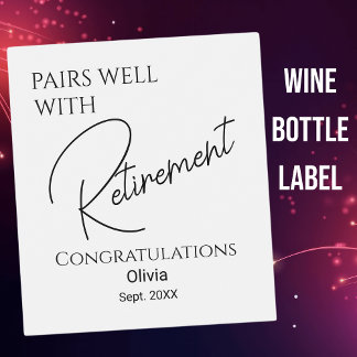 Gute Pässe bei der Pensionierung Weinetikett