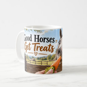 Gute Pferde bekommen Leckerlis Pferdetasse Kaffeetasse