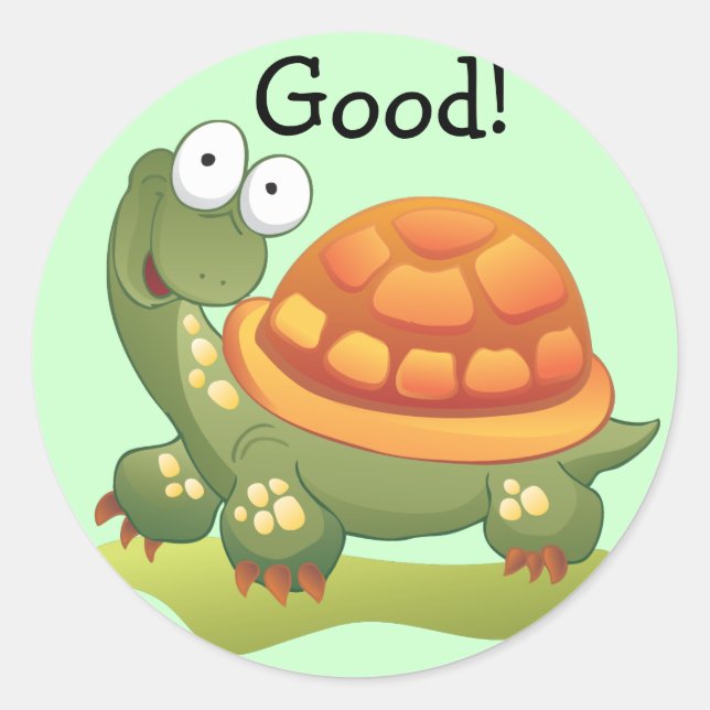 Gute Prämienaufkleber - Schildkröte Runder Aufkleber (Vorderseite)