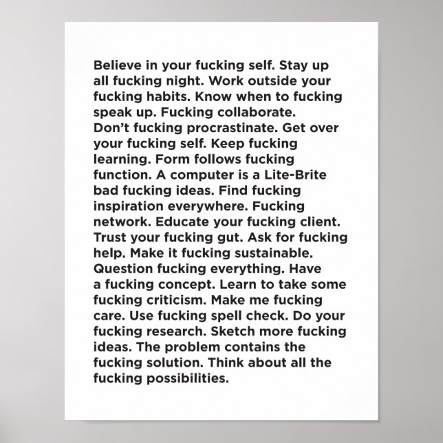 Gute Ratschläge Poster (Vorne)