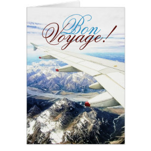 Gute Reise Travel Snow Plane Template Card