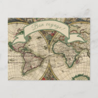 Gute Reise! Vintage Weltkarte