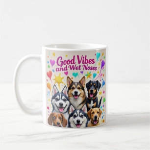 Gute Roben und feuchte Nosen spielerische Doodles Kaffeetasse