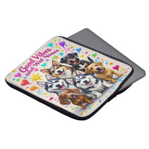Gute Roben und feuchte Nosen spielerische Doodles Laptopschutzhülle