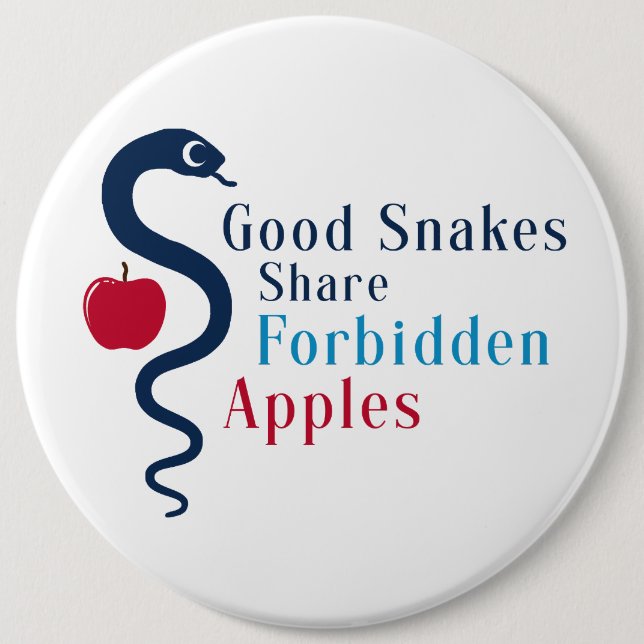 Gute Schlangen teilen verbotene Äpfel Button (Vorderseite)