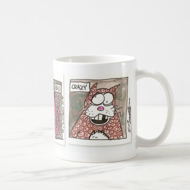 gute, schlechte, verrückte Katzen-Tasse Kaffeetasse (Rechts)