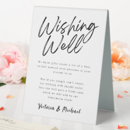 Gute Schwarz-Weiß-Schrift-Hochzeit Tischaufsteller