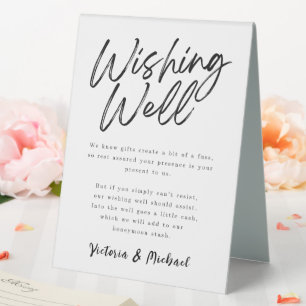 Gute Schwarz-Weiß-Schrift-Hochzeit Tischaufsteller