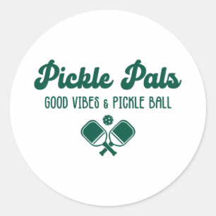 Gute Schwingungen und Pickle-Ball-Freunde lustiger Runder Aufkleber