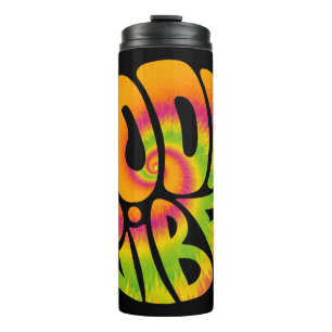 Gute Schwingungen Zitat. Tie Dye psychedelische su Thermosbecher