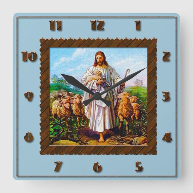 Gute Shepherd Square-Uhr Quadratische Wanduhr (Vorderseite)