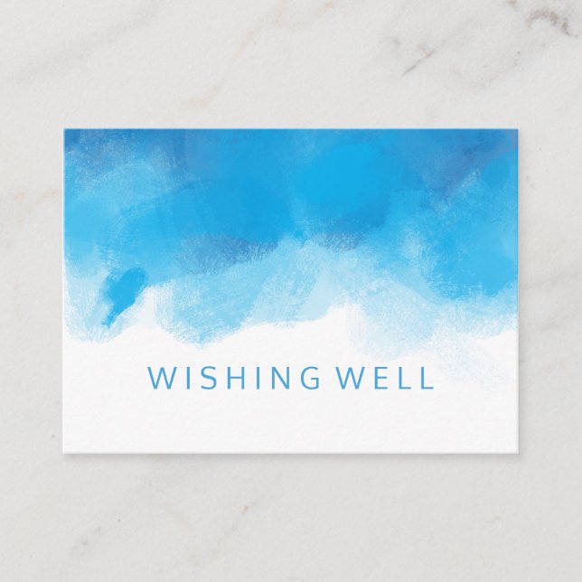 Gute Sommer Hochzeit Blue Watercolor Begleitkarte (Vorderseite)
