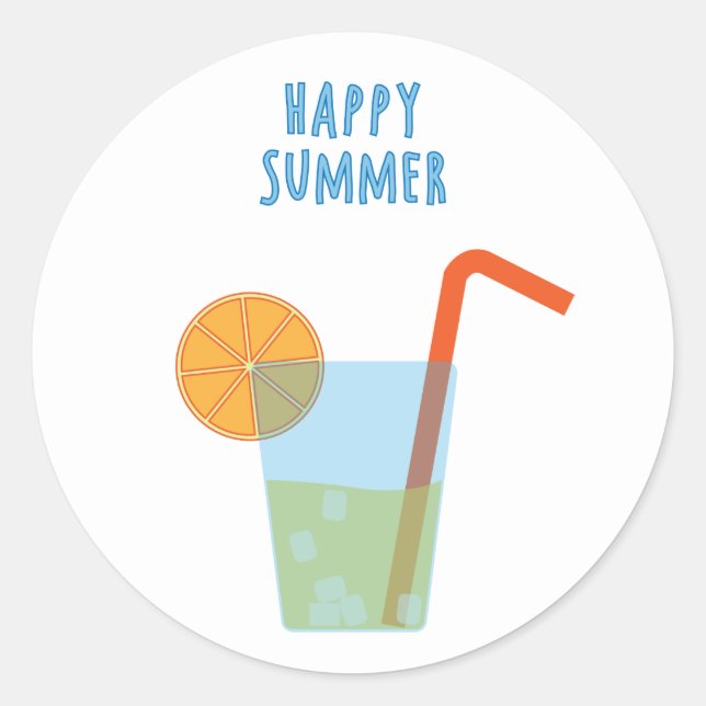 Gute Sommerklemme mit einem Cocktail Runder Aufkleber (Vorderseite)