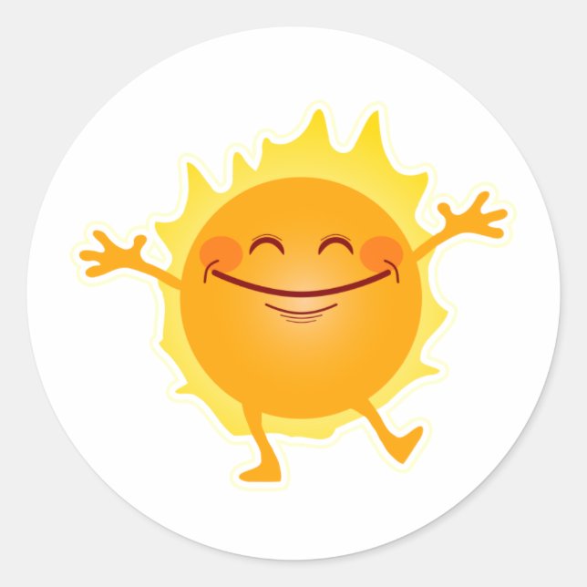 Gute Sonne, Sonnenschein, Sommersonne Runder Aufkleber (Vorderseite)