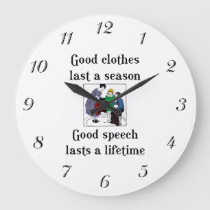 Gute Sprachschule Sprichwort Wall Clock Große Wanduhr
