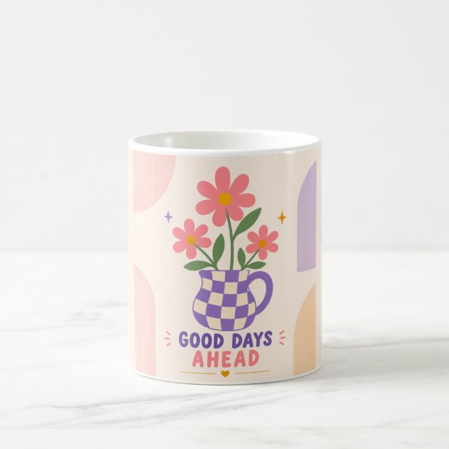 Gute Tage Voraus Blumen-Tasse Kaffeetasse (Mittel)