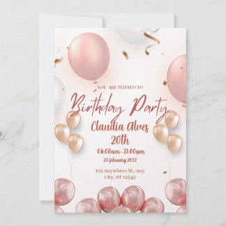 Gute und elegante Einladung zum Geburtstag.