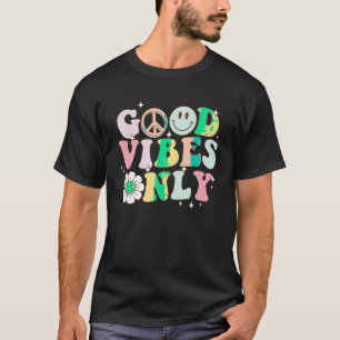 GUTE VIBEN NUR FRIEDEN SIGN LIEBE 60er 70er Gefärb T-Shirt