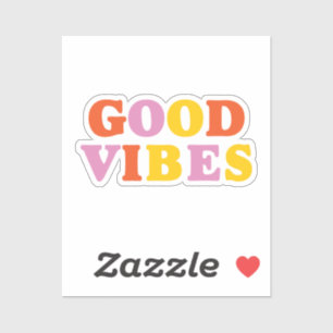 gute vibes bunte moderne buchstaben positive aufkl aufkleber