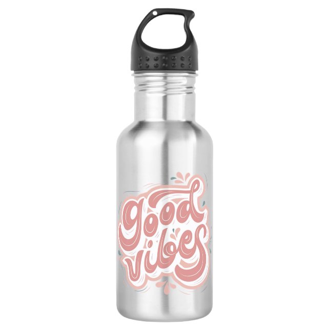 Gute Vibes Edelstahlflasche (Vorderseite)