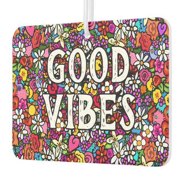 Gute Vibes Floral Autolufterfrischer (Links)