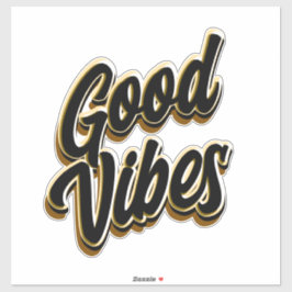 Gute Vibes individuell zugeschnittenes Vinyl-Stick Aufkleber