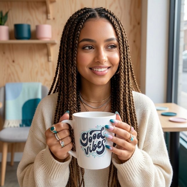 Gute Vibes Latte Tasse (Von Creator hochgeladen)