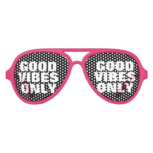 GUTE VIBES NUR lustige Party-Farbtöne nach Maß Partybrille (Vorderseite)