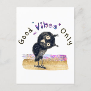 Gute Vibes nur mit neugierigen Eule Postkarte