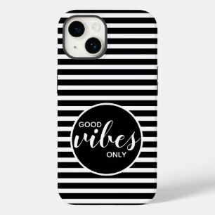 Gute Vibes nur Motivation Zitat schwarze Streifen Case-Mate iPhone 14 Hülle