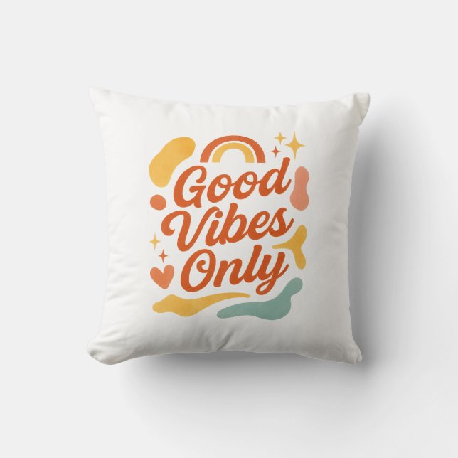 Gute Vibes nur Pillow | farbenfroh inspirierend Kissen (Vorderseite)