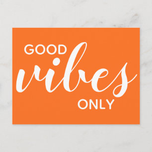 Gute Vibes nur positive Affirmation Orange Postkarte