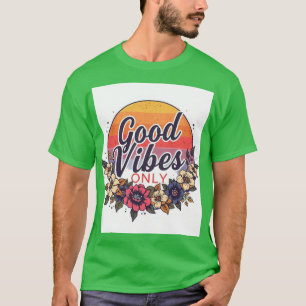 Gute Vibes nur Retro 70er Sunset Typografie T-Shirt