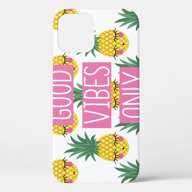 Gute Vibes Pineapples Sommermuster Case-Mate iPhone Hülle (Rückseite)