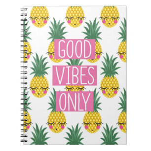 Gute Vibes Pineapples Sommermuster Notizblock