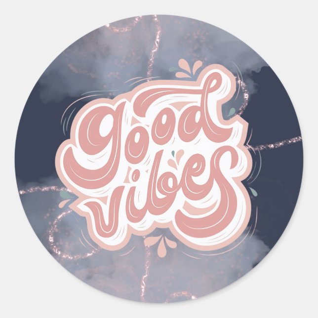 Gute Vibes Runder Aufkleber (Vorderseite)