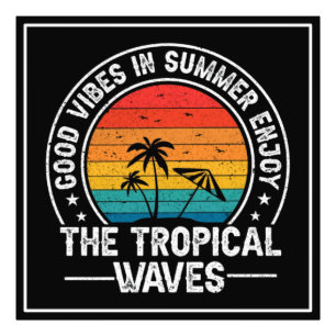 Gute Vibes Sommer Tropische Wellen Fotodruck
