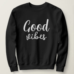Gute Vibes Stilvoll moderne Minimal Monogram Black Sweatshirt