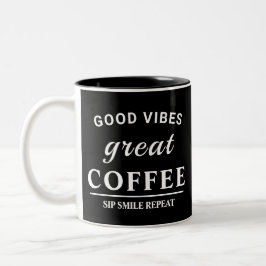 Gute Vibes, toller Kaffee Zweifarbige Tasse