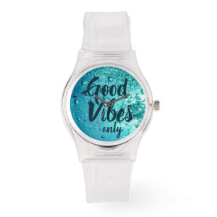 Gute Vibes und Cooles blaues Wasser Armbanduhr