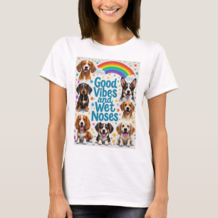 Gute Vibes und nasse Nasen Spielende Doodles  T-Shirt