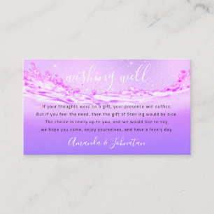 Gute Wünsche für Hochzeit Sterling Gift Money Purp Visitenkarte