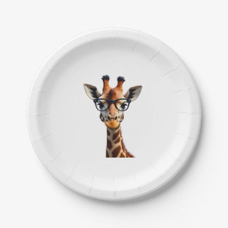 Gute Zeit Hipster-Giraffen-T-Shirt für Männer und  Pappteller